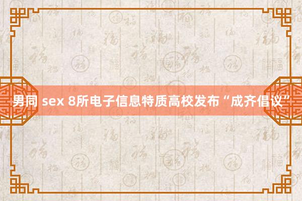 男同 sex 8所电子信息特质高校发布“成齐倡议”