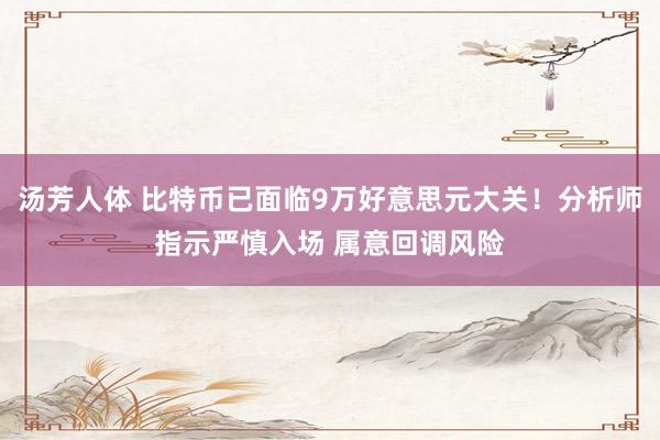 汤芳人体 比特币已面临9万好意思元大关！分析师指示严慎入场 属意回调风险