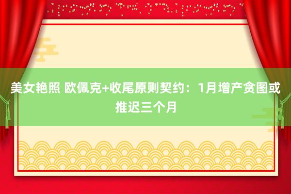 美女艳照 欧佩克+收尾原则契约：1月增产贪图或推迟三个月