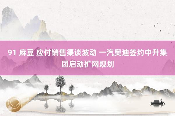 91 麻豆 应付销售渠谈波动 一汽奥迪签约中升集团启动扩网规划