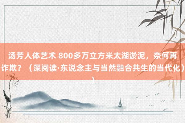 汤芳人体艺术 800多万立方米太湖淤泥，奈何再诈欺？（深阅读·东说念主与当然融合共生的当代化）