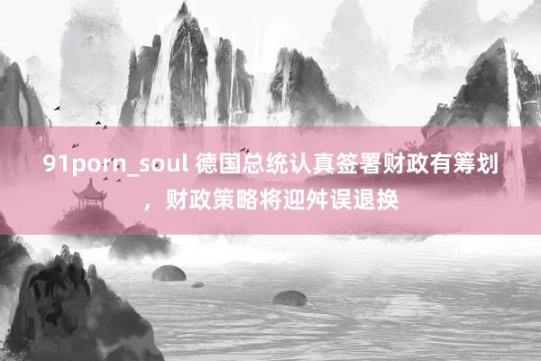 91porn_soul 德国总统认真签署财政有筹划，财政策略将迎舛误退换