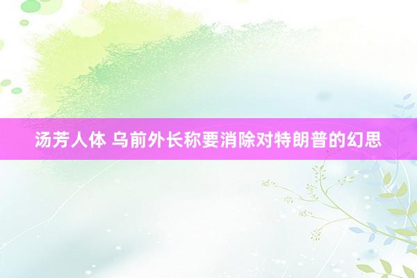 汤芳人体 乌前外长称要消除对特朗普的幻思