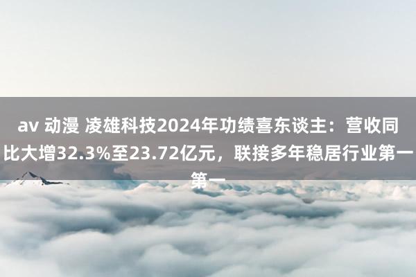 av 动漫 凌雄科技2024年功绩喜东谈主：营收同比大增32.3%至23.72亿元，联接多年稳居行业第一