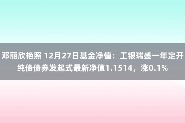 邓丽欣艳照 12月27日基金净值：工银瑞盛一年定开纯债债券发起式最新净值1.1514，涨0.1%