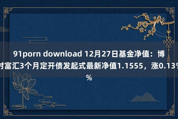 91porn download 12月27日基金净值：博时富汇3个月定开债发起式最新净值1.1555，涨0.13%