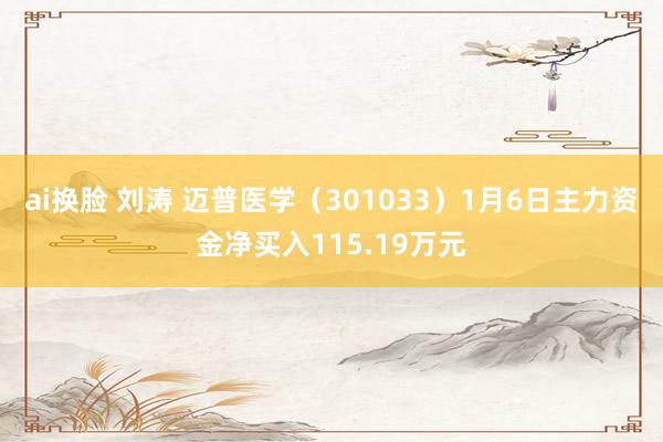 ai换脸 刘涛 迈普医学（301033）1月6日主力资金净买入115.19万元