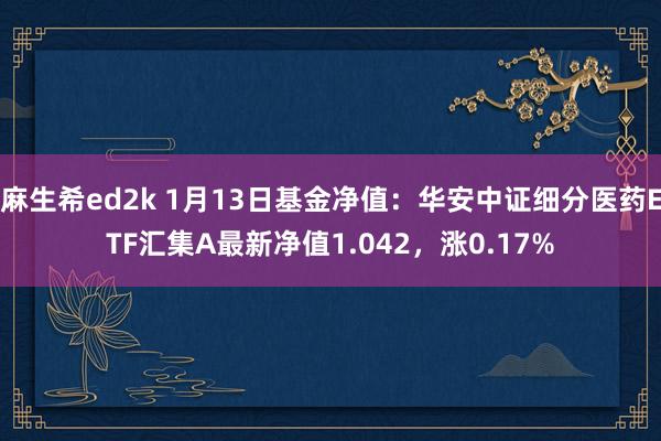 麻生希ed2k 1月13日基金净值：华安中证细分医药ETF汇集A最新净值1.042，涨0.17%