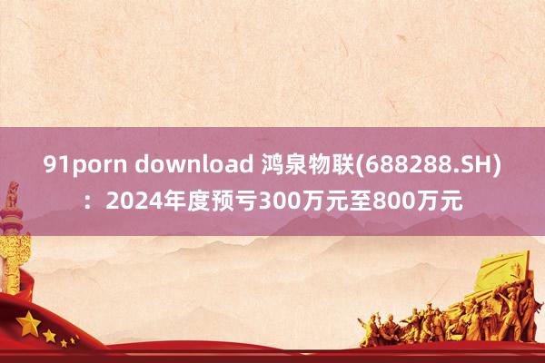 91porn download 鸿泉物联(688288.SH)：2024年度预亏300万元至800万元