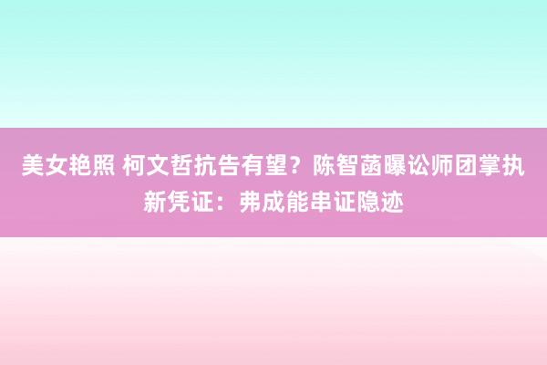 美女艳照 柯文哲抗告有望？陈智菡曝讼师团掌执新凭证：弗成能串证隐迹