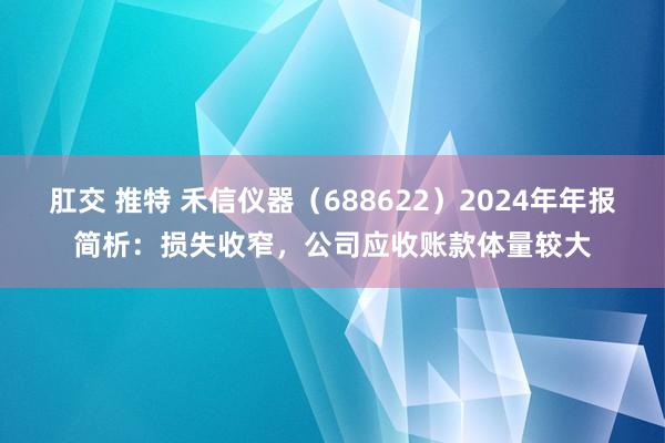 肛交 推特 禾信仪器（688622）2024年年报简析：损失收窄，公司应收账款体量较大