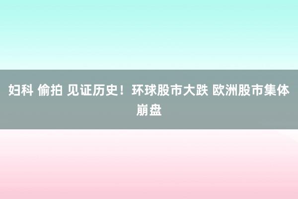 妇科 偷拍 见证历史！环球股市大跌 欧洲股市集体崩盘
