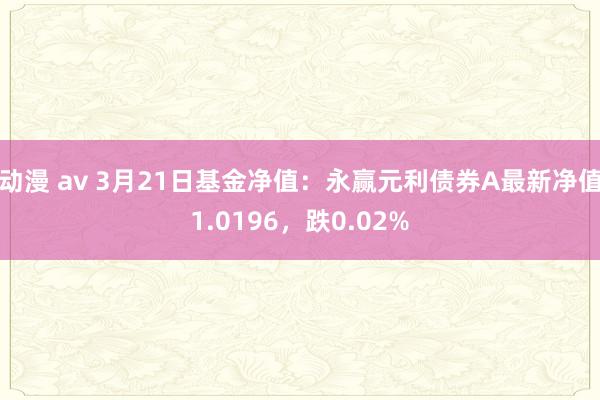 动漫 av 3月21日基金净值：永赢元利债券A最新净值1.0196，跌0.02%