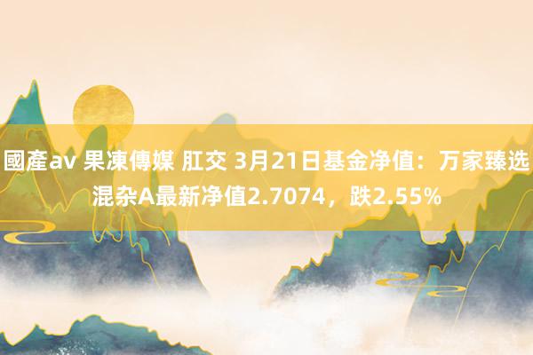 國產av 果凍傳媒 肛交 3月21日基金净值：万家臻选混杂A最新净值2.7074，跌2.55%