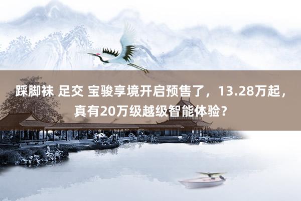 踩脚袜 足交 宝骏享境开启预售了，13.28万起，真有20万级越级智能体验？