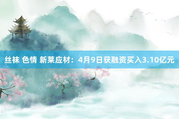丝袜 色情 新莱应材：4月9日获融资买入3.10亿元