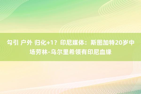 勾引 户外 归化+1？印尼媒体：斯图加特20岁中场劳林-乌尔里希领有印尼血缘