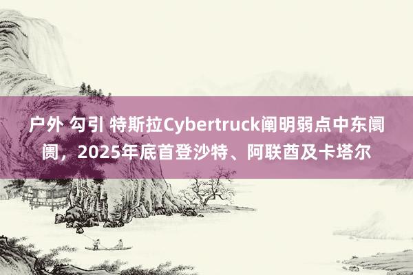 户外 勾引 特斯拉Cybertruck阐明弱点中东阛阓，2025年底首登沙特、阿联酋及卡塔尔