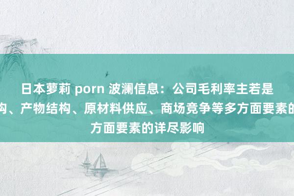 日本萝莉 porn 波澜信息：公司毛利率主若是受客户结构、产物结构、原材料供应、商场竞争等多方面要素的详尽影响