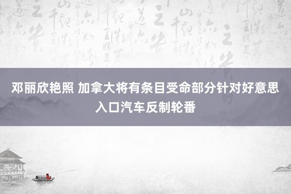 邓丽欣艳照 加拿大将有条目受命部分针对好意思入口汽车反制轮番