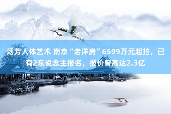 汤芳人体艺术 南京“老洋房”6599万元起拍，已有2东说念主报名，报价曾高达2.3亿
