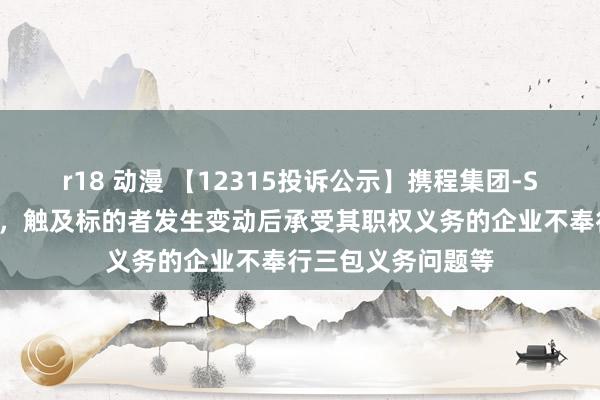 r18 动漫 【12315投诉公示】携程集团-S新增7件投诉公示，触及标的者发生变动后承受其职权义务的企业不奉行三包义务问题等