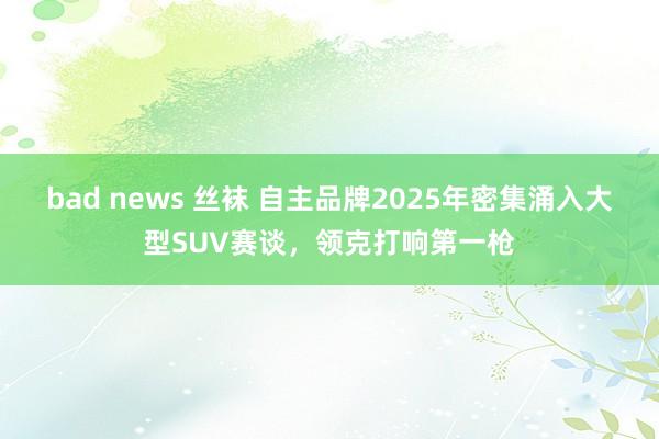 bad news 丝袜 自主品牌2025年密集涌入大型SUV赛谈，领克打响第一枪