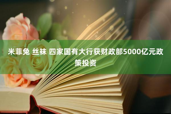 米菲兔 丝袜 四家国有大行获财政部5000亿元政策投资